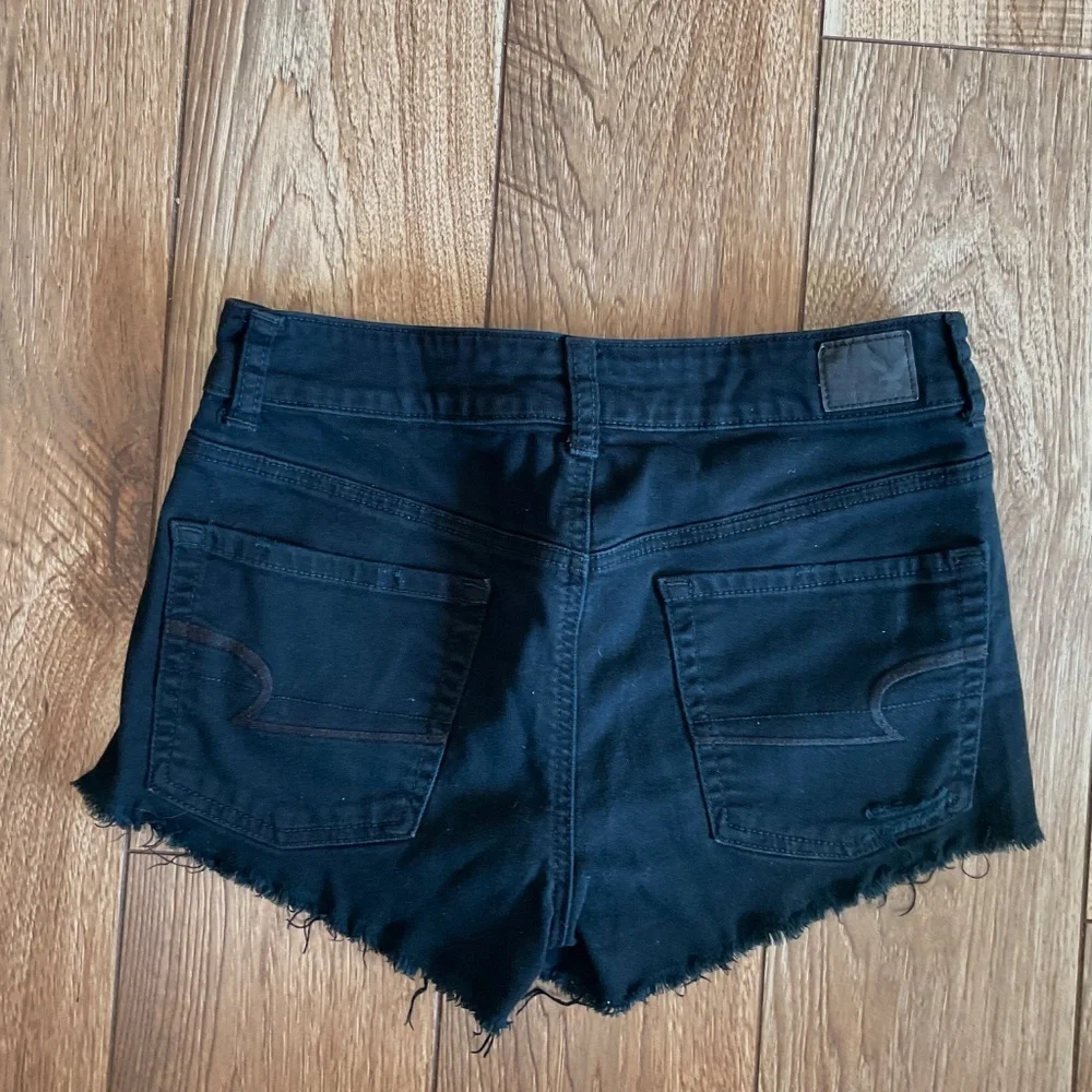 American Eagle Outfitters Black Distressed Denim Shorts